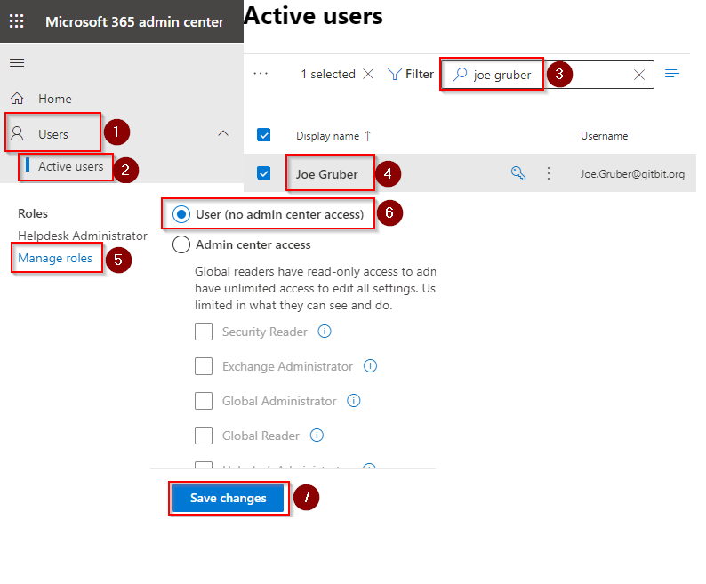 Remove admin roles from the hacked account